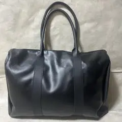 ✨極美品✨ ナノユニバース トートバッグ ロゴ型押し レザー ブラック 大容量