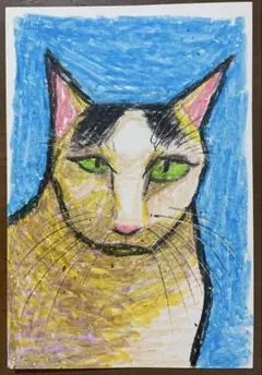 百均のクレヨンで描いた猫