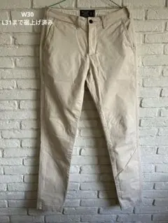 美品　アバクロ　チノパン　ホワイト　白　W30 L31
