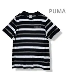 PUMA プーマ ストライプ Tシャツ ブラック/グレー