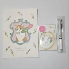 mofusandフリクションボールペン＆ノート＆ダイカットミニレターセット　３点