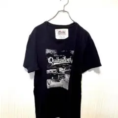 【Quiksilier】ヴィンテージ　Tシャツ　Ｍ　ブラック　プリント　バンド