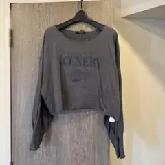 JEANASIS グレー クロップド長袖Tシャツ