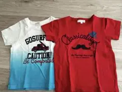 3can4on他 赤 青Tシャツ ２点セット100cm クラシカル