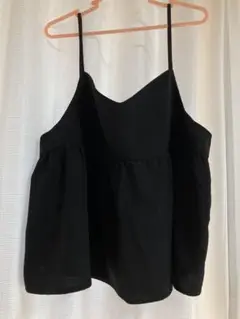 キャミソールビスチェ　ワイドパンツ　セットアップ　ブラック　4L