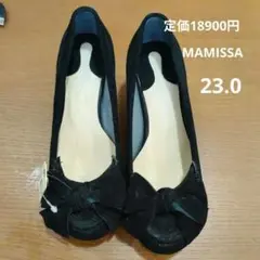 MAMISSA lovelyBively リボン付きブラックヒール23.0cm