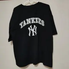 Yankees ロゴ 半袖Tシャツ 黒