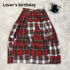 【Lover's birthday】チェック柄スカートレッドターン大人可愛い