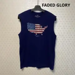 ♻️良品♻️FADED GLORY♻️メンズ♻️ノースリーブシャツ♻️ネイビー / L