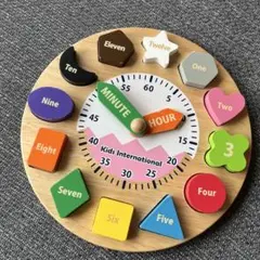 Kids International 木製時計 知育玩具