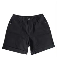 150cm 黒 半ズボン サイドポケット付き ショートパンツ ストレッチ 伸縮