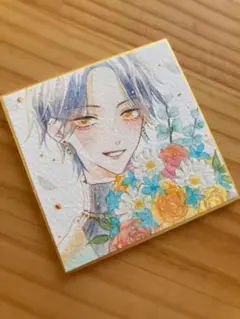 【ブーケ】豆色紙 水彩画 オリジナル 創作