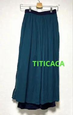 チチカカ　TITICACA ふんわりスカート 中に紺のパンツ　インド綿