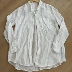 GAP ボーイフレンドシャツ L ホワイト リネン100% 美品