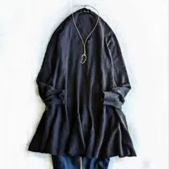 ドゥロワー Aライン フレア チュニック ニット カシミヤ グレー ラメ入り