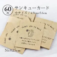 025cm サンキューカード(中)60枚 ハリネズミとノギク