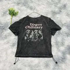 ウオッシュドドローストリンググラフィックTシャツダーク（M）グレー
