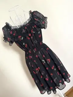 Ank Rouge＊チェリー柄オフショルダーワンピース ロリータ