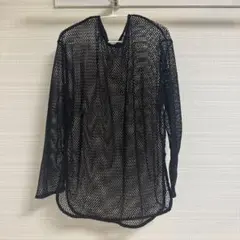 ブラック メッシュ 長袖 トップス