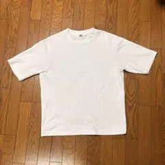 UNIQLO エアリズムコットンオーバーサイズTシャツ/5分袖 ホワイト M