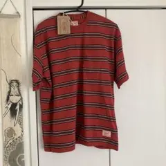 BIG MIKE 赤と黒のストライプ Tシャツ 新品タグ付き