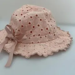 【petit main】 プティマイン 帽子 UV レース ピンク 48cm