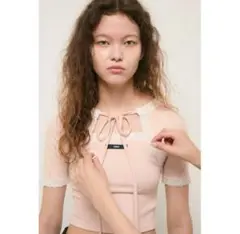 épine‪‪ lace rib 2way top エピヌ トップス ピンク - メルカリ‬‬