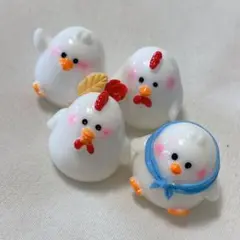 4個セット　ミニチュア　ニワトリ　ひよこ　飾り　オーナメント　人形　可愛い