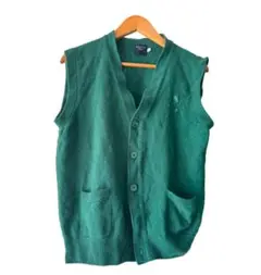 ベネトン Benetton Golf ビンテージ ニットベスト グリーン 古着