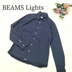 【ビームスライツ】 メンズ 長袖 ボタンアップシャツ ネイビー サイズM