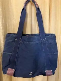 大容量ネイビー キャンバス トートバッグ