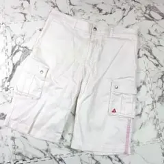 美品　ルコック　ゴルフ　ハーフパンツ　カーゴパンツ　白　裏地付き