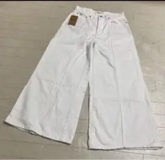 POLO RALPHLAURENホワイトデニム ワイドパンツ 27 ホワイト