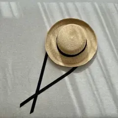 最終価格 美品 Nine Tailor Treat Hat ストローハット Nine Tailor × kuros'別注品】麦わら帽子 ストローハット 黒