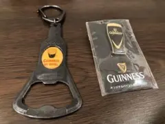 GUINNESS ボトルオープナー付きキーホルダー　ピンバッチ　栓抜き