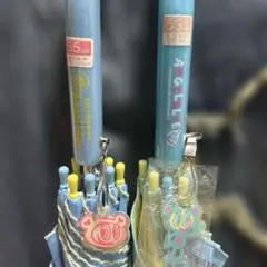 【未使用品 タグ付き】 エンジェルブルー　ワンタッチ 傘 55cm 2点セット