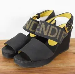 OLD FENDI フェンディ FF ロゴ ズッカ柄 総柄 ロゴ 厚底 ウェッジ