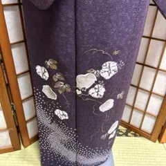 正絹　付け下げ《葡萄唐草　鹿の子模様》