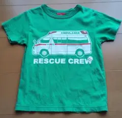 OJICOグリーン Tシャツ 救急車 クマ　110サイズ