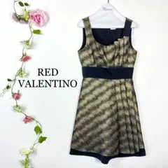RED VALENTINO ラメ入り ノースリーブ ひざ丈 ゴージャスワンピース