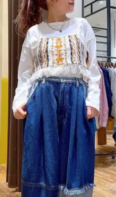 新品　niko and... 幾何フリンジビスチェ