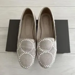 【美品】ミナペルホネン mina perhonenベージュ スリッポン 36