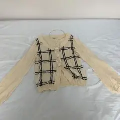 チェックカーディガン