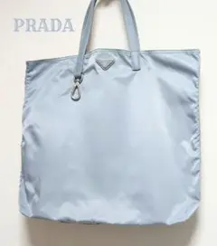 PRADA/プラダ/水色/ナイロン/ショルダーバッグ/トートバッグ/シルバー