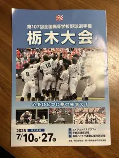 第107回全国高校野球選手権大会 パンフレット 栃木大会