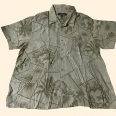 croft&barrow ハワイアン柄 半袖シャツ XL グリーン系