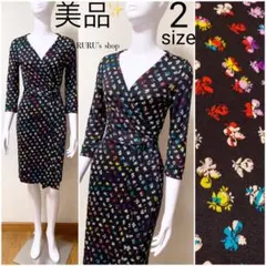 美品 ダイアンフォンファステンバーグ デイジープリント ラップワンピースドレス
