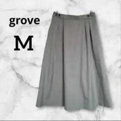 grove グレー フレアスカート Mサイズ　膝丈　シンプル　着回し抜群