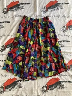 vintage カラフル アブストラクト柄 キュロット ヴィンテージ パンツ