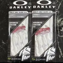 【23】オークリー　OAKLEY ゴルフ　グローブ　2枚　ホワイト×レッド